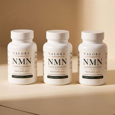 Three bottles of VALORA NMN — your 90-day supply